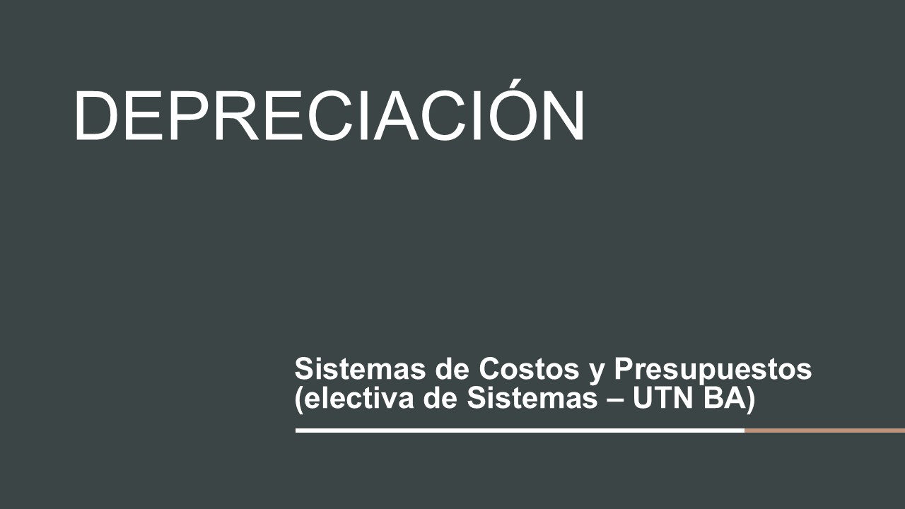 depreciación